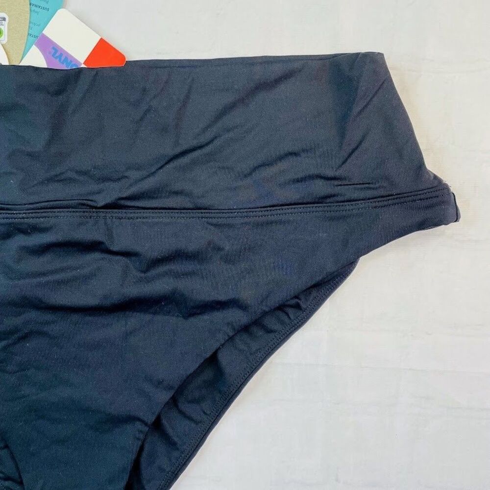 prAna Aurelia Bikini Bottom Women XS Black High Rise Cheeky Beach Vacation NEW! - Picture 12 of 14